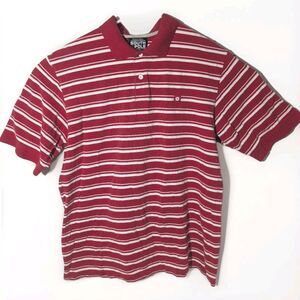 Vintage Southpole Shirt Mens XL Red+White Striped Polo 100% Cotton Y2k 90s